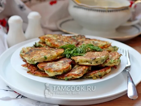 Фото блюда: Оладьи из цветной капусты и картофеля