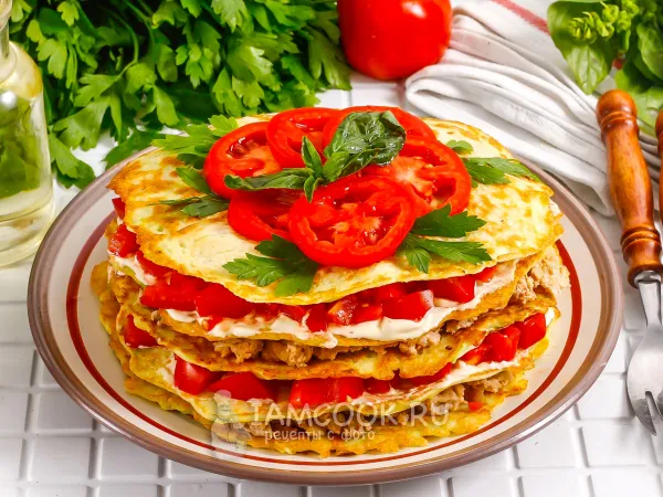 Фото блюда: Кабачковый торт с фаршем