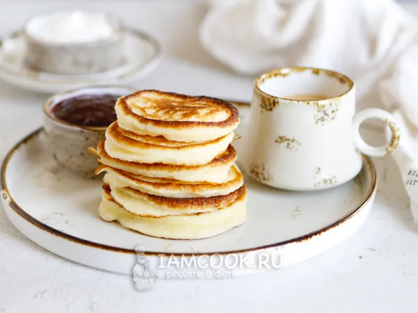 Фото блюда: Оладьи из рисовой муки с яйцом и творогом