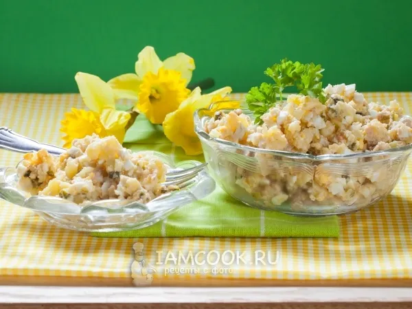 Фото блюда: Салат из печени трески (классический)