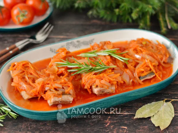 Фото блюда: Горбуша под маринадом на сковороде