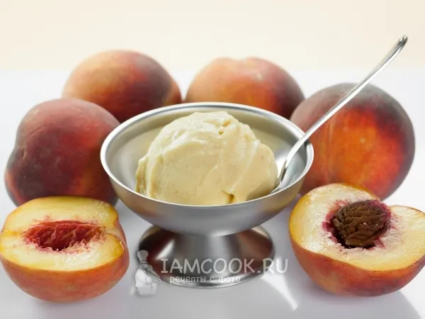 Фото блюда: Персиковое мороженое для фризера