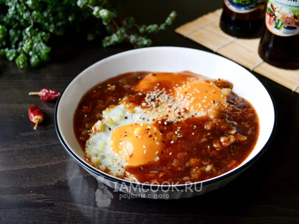 Фото блюда: Яйца в кисло-сладком соусе (жареные)