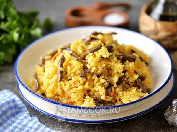 Фото блюда: Свиное сердце с рисом