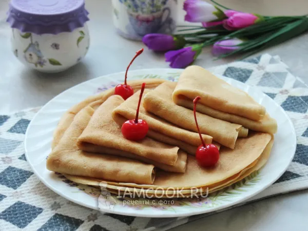 Фото блюда: Пышные блины на молоке с содой