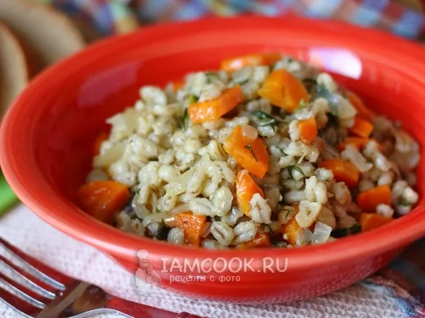 Фото блюда: Перловая каша с луком и морковью