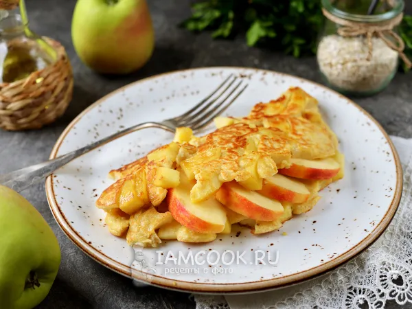 Фото блюда: Овсяноблин на кефире (с яблоком)