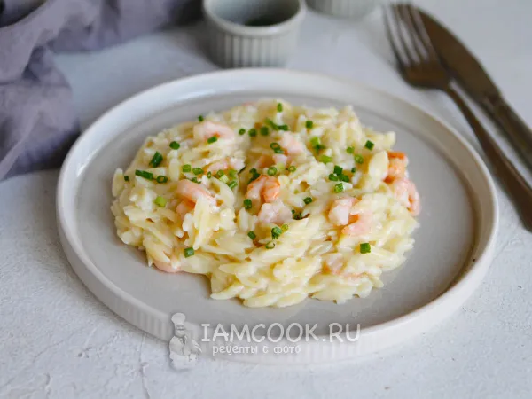 Фото блюда: Паста ризони с креветками