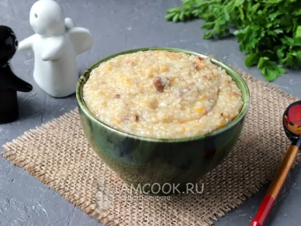 Фото блюда: Пшеничная каша с тушенкой