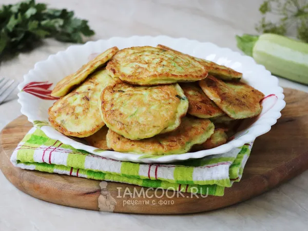 Фото блюда: Оладьи из кабачков на сметане