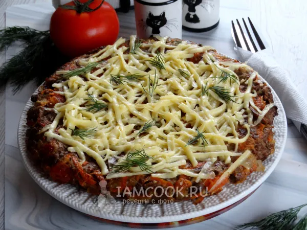 Фото блюда: Печёночный пирог на сковороде