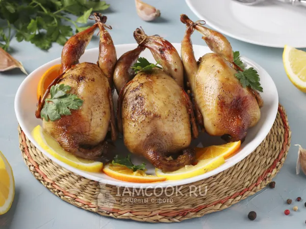 Фото блюда: Перепела, запечённые в лимонно-апельсиновом маринаде