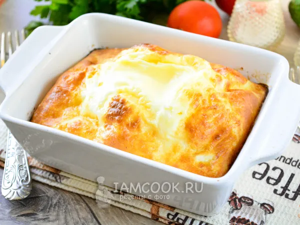 Фото блюда: Омлет с манкой и молоком (пышный, несладкий)