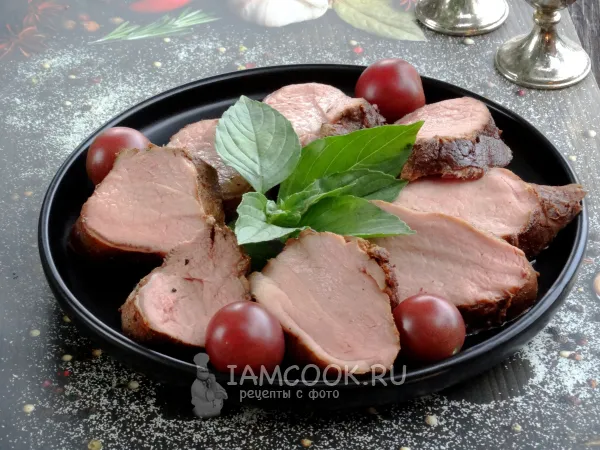 Фото блюда: Свиная вырезка горячего копчения