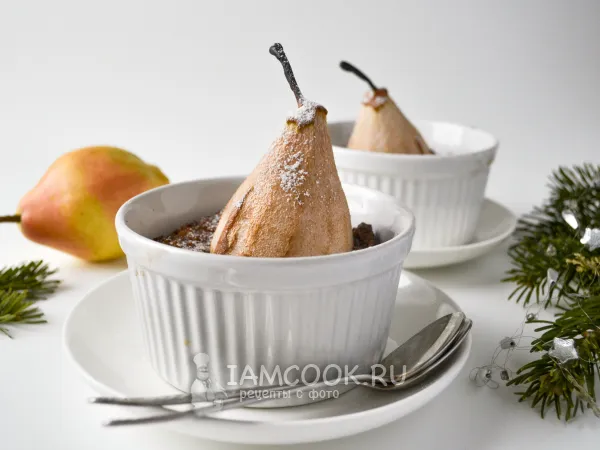 Фото блюда: Запеченная груша (новогодний десерт)