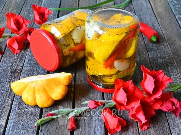 Фото блюда: Маринованные патиссоны без стерилизации