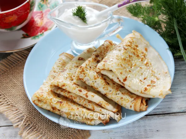 Фото блюда: Заварные сырные блинчики