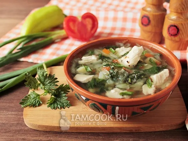 Фото блюда: Зелёные щи с капустой и крапивой