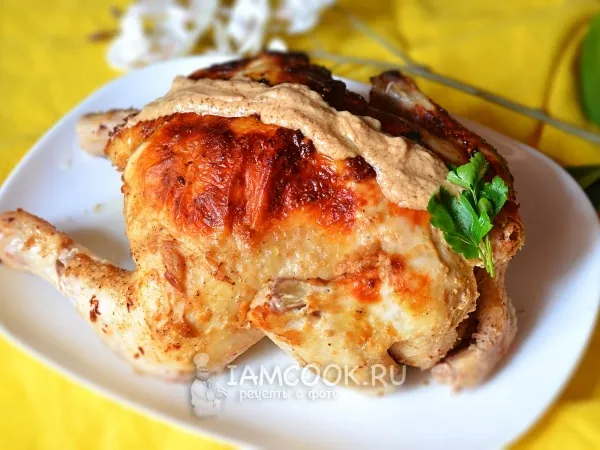 Фото блюда: Цыплёнок в ореховом соусе в рукаве