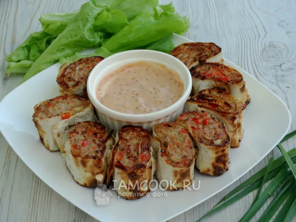 Фото блюда: Лаваш с фаршем на мангале