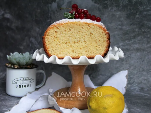 Фото блюда: Лимонный кекс в хлебопечке