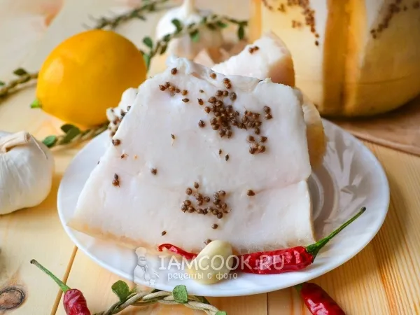 Фото блюда: Сало в рассоле в банке