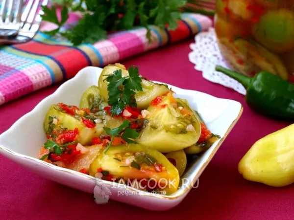 Фото блюда: Острая закуска из зелёных помидоров