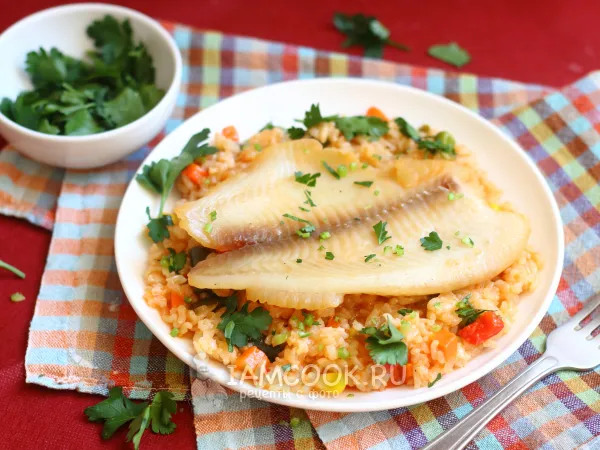 Фото блюда: Бурый рис с рыбой