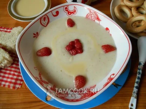 Фото блюда: Воздушная манная каша со сгущёнкой и ванилью