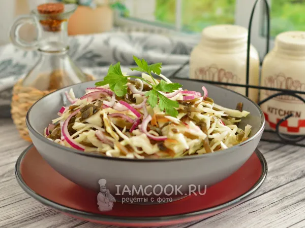 Фото блюда: Салат из белокочанной и морской капусты