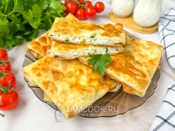 Фото блюда: Конвертики из лаваша с творогом и сыром