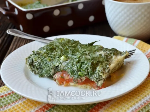 Фото блюда: Омлет с творогом и укропом