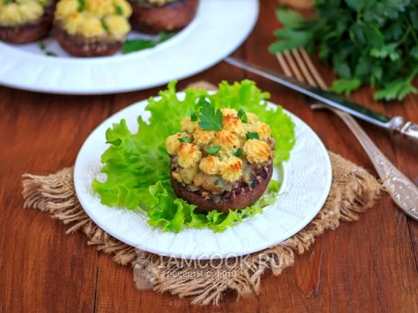 Фото блюда: Постные фаршированные шампиньоны