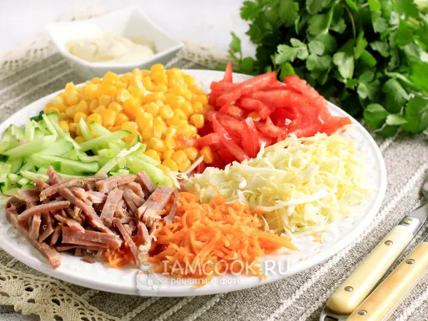 Фото блюда: Салат «Ромашка» кучками