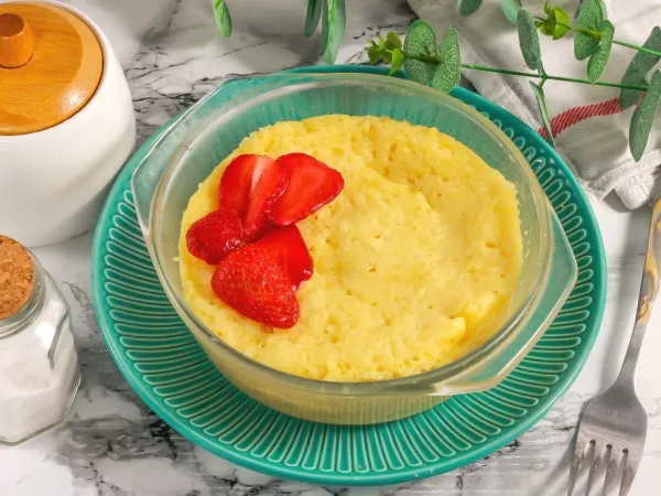 Фото блюда: Творожная запеканка в микроволновке без манки