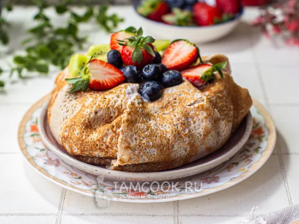 Фото блюда: Блинный торт ПП