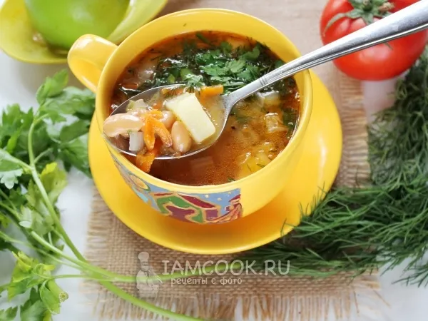 Фото блюда: Постные щи из пекинской капусты с фасолью