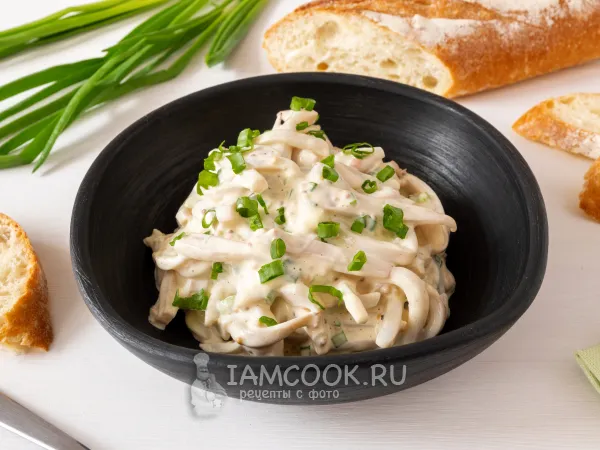 Фото блюда: Кальмар в майонезно-горчичном соусе