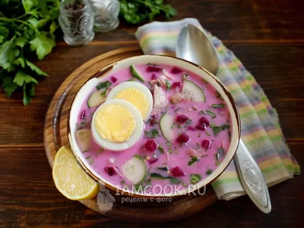 Фото блюда: Окрошка со свеклой на кефире