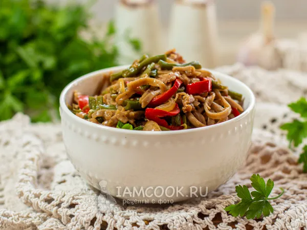 Фото блюда: Гречневая лапша с беконом