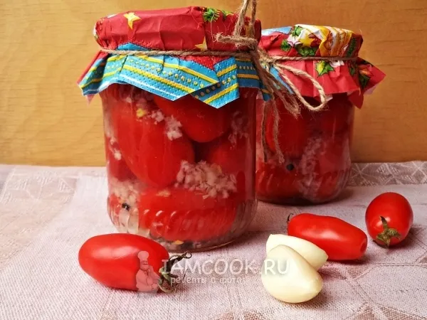 Фото блюда: Помидоры с чесноком на зиму