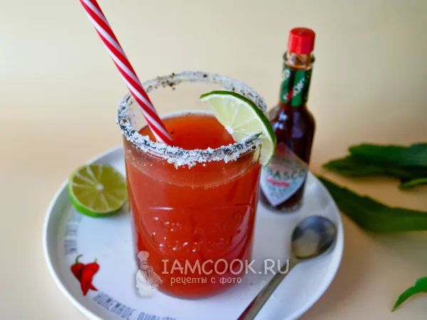 Фото блюда: Мичелада (мексиканский коктейль с томатным соком)