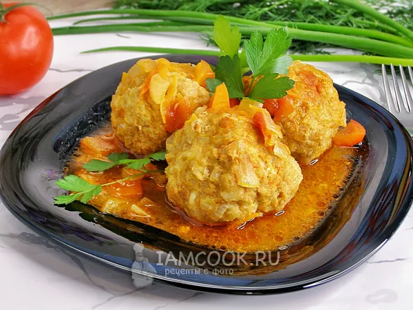 Фото блюда: Тефтели с бурым рисом