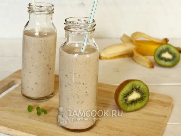 Фото блюда: Смузи с киви, бананом и молоком