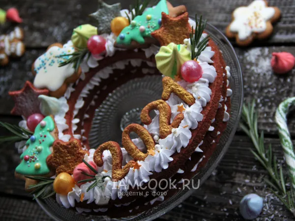 Фото блюда: Торт «Рождественский венок»