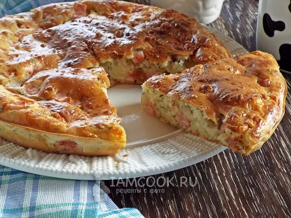 Фото блюда: Пирог с ветчиной и сыром