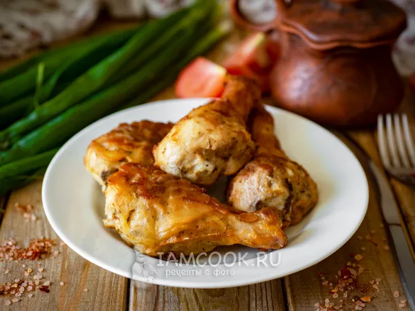 Фото блюда: Куриные голени в кляре на сковороде