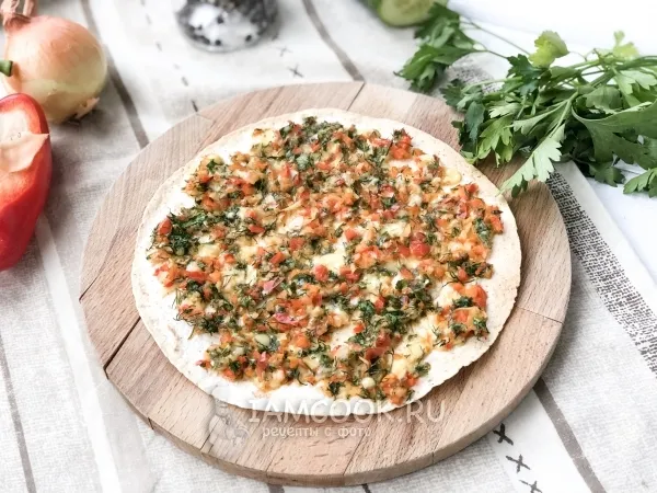 Фото блюда: Лаваш с овощами и сыром в духовке