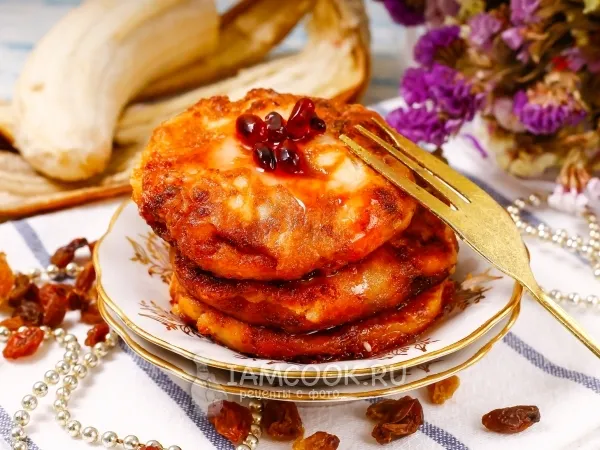 Фото блюда: Сырники без яиц с бананом