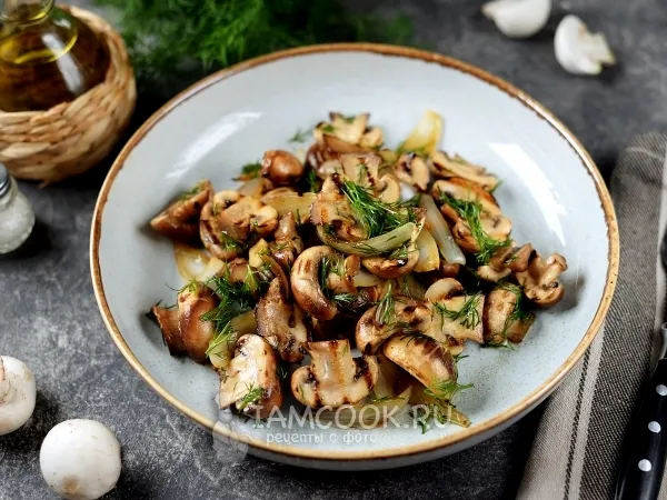 Фото блюда: Шампиньоны на сковороде-гриль